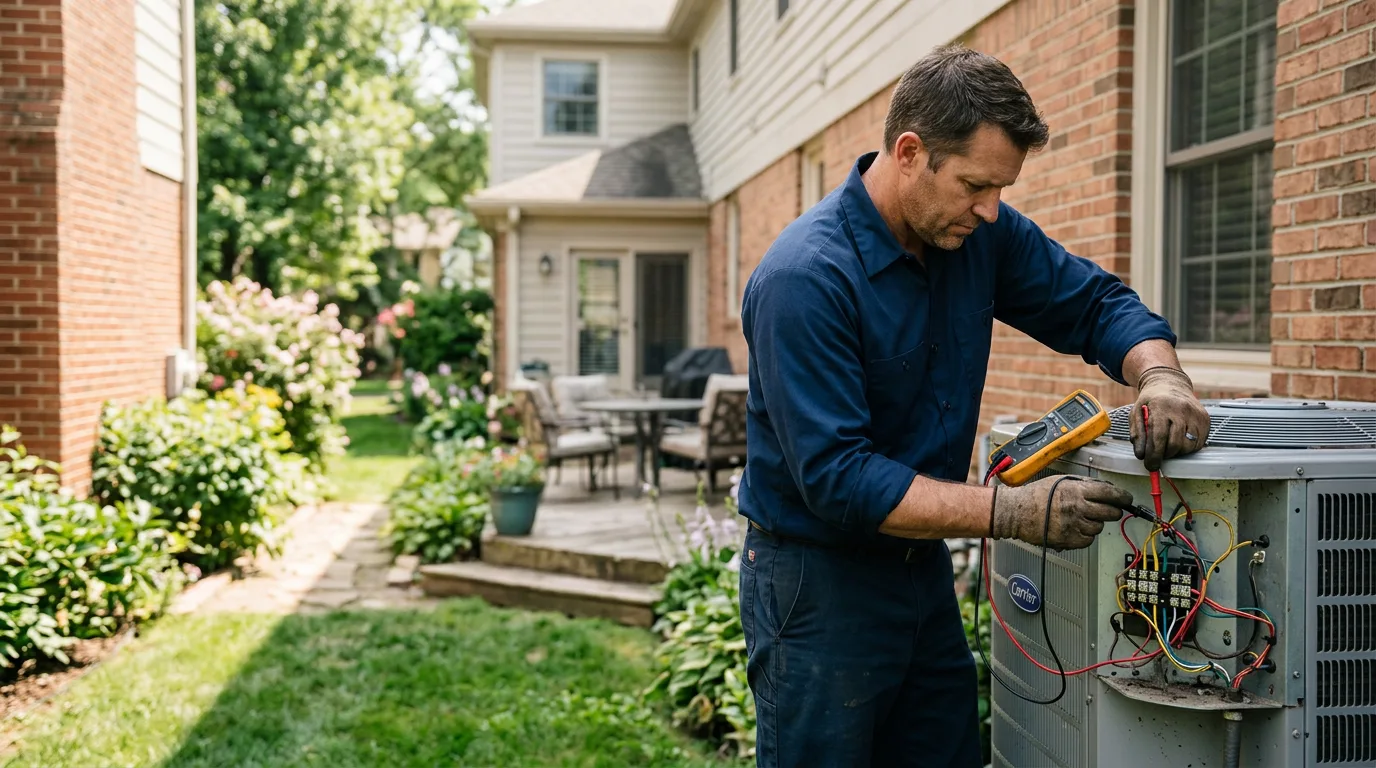HVAC technician working near Eastport, NY